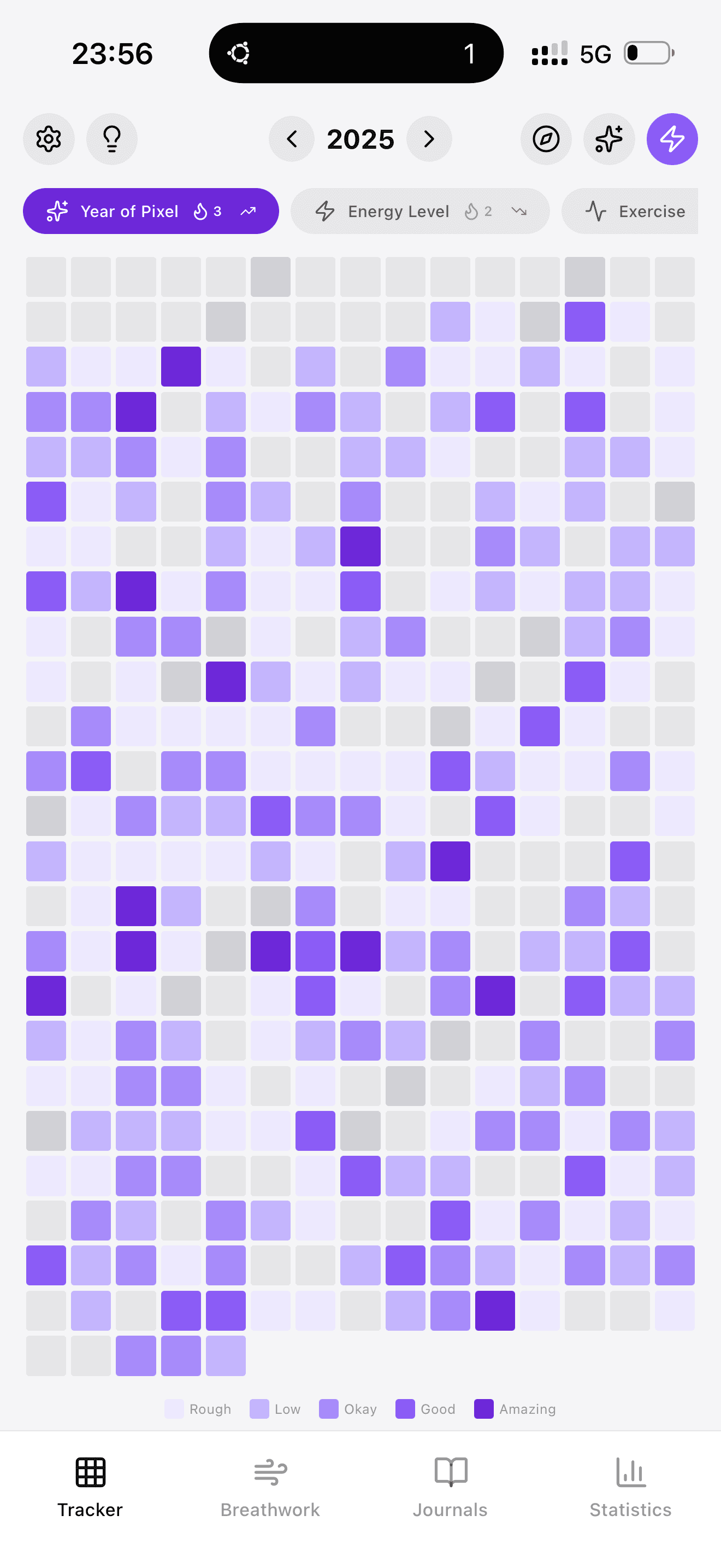 LifePixels App - Year in Pixels mood tracker